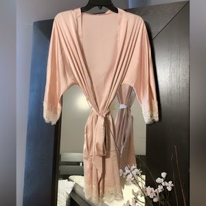 Blush Satin Lace Robe